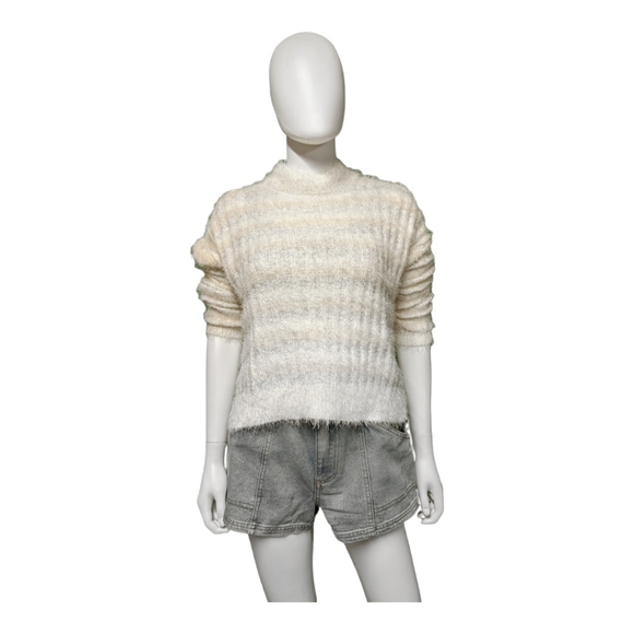 Candie’s Mock Neck Fuzzy Cozy & Soft Sweater Lurxstripe M - Picture 5 of 9